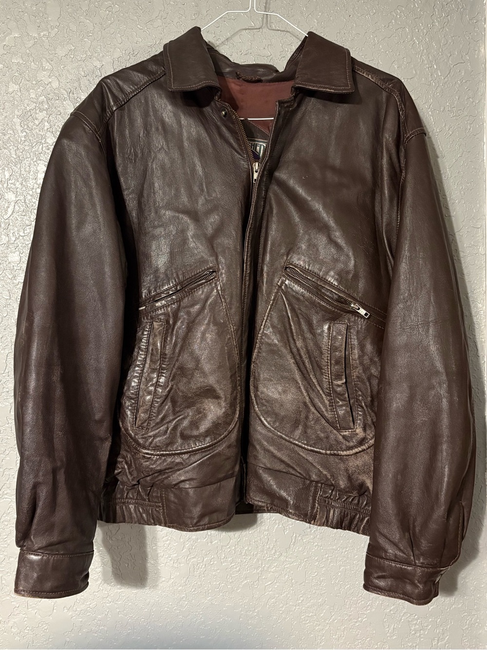 Vintage 90’s Brown Leather Jacket Watershed William Barry (L)
